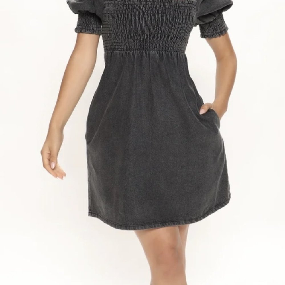 Denim babydoll dress